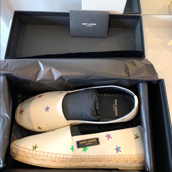 AUTHENTIC YSL ESPADRILLES IN FUN STAR PRINT CANVAS - Picture 4 of 4